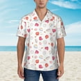 thumbnail image 6 of Picia Red coral and scallop seashell Gentle Cotton Regular Fit Short Sleeve Casual Hawaiian Shirt for Men-Small, 6 of 9