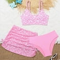 thumbnail image 2 of Girl's 3 Piece Cute Halter Triangle Bikini Swimsuit with Beach Cover Up, 2 of 6