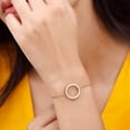 thumbnail image 3 of Rosec Jewels Lab Created Diamond Bracelet - Open Circle Chain Bracelet - Ef-VS Quality - Valentines Day Gift, 10K Yellow Gold, 7.0 inches, 3 of 5