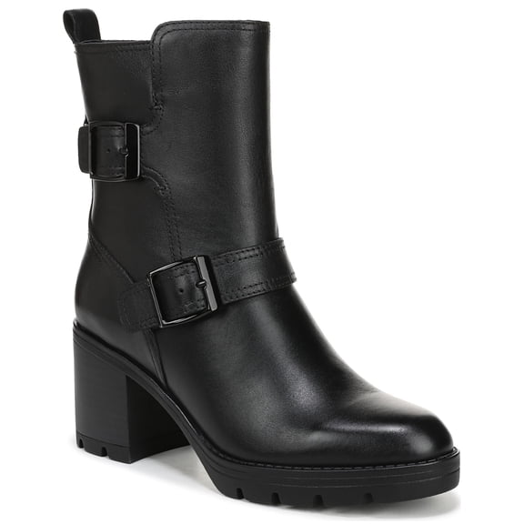 Naturalizer Women's Vail Buckle Moto Bootie Black Leather 7.5M