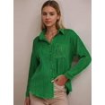 thumbnail image 2 of Weardear Womens Textured Button Down Long Sleeve Shirt Casual Work Office Blouse Top, 2 of 5