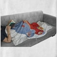 thumbnail image 6 of Cartoon Soft Flannel Fleece Throw Blanket, Watercolor Sketch of Young Blushed and Hare in Small Car Friend Travel, Cozy Plush for Indoor and Outdoor Use, 50" x 60", Blue Red White, by Ambesonne, 6 of 6