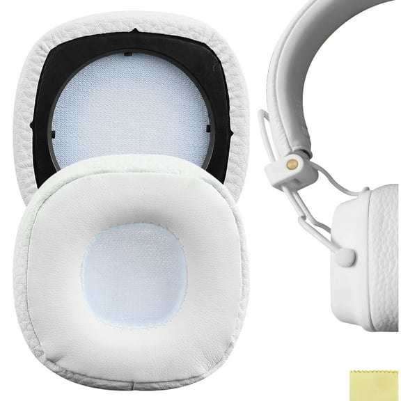 Geekria QuickFit Replacement Ear Pads for Marshall Major III Wired, Major III Bluetooth Wireless, MID ANC Headphones Ear Cushions, Repair Parts (White)