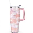 thumbnail image 2 of Cup with Handle and Straws 40 oz Stainless Steel Abstract Modern Oil Painting Travel Coffee Mug Birthday Present for Women Girls Daughter Mom Gifts for Him/Her Coffee Mugs, 2 of 7