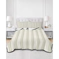 thumbnail image 3 of Sage Green Striped Twin Size Down Alternative Comforter, Lightweight Comforter Quilt Bedding Set with Pillow Shams Modern Farmhouse Green Stripes All Seasons Bed Comforter Duvet Insert 68"x86", 3 of 7