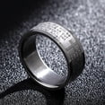 thumbnail image 3 of Anillo de acero de titanio inglés para hombres y mujeres, cruz cristiana, anillo de Biblia personalizado, anillo personalizado, anillo grabado, 3 of 4