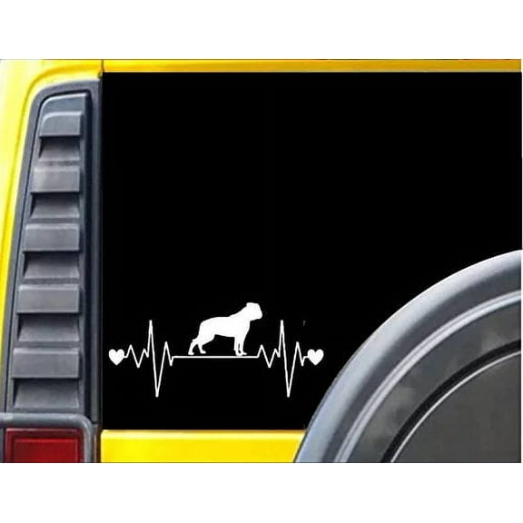 American Bulldog lifeline *J356* 8 inch wide Sticker dog decal