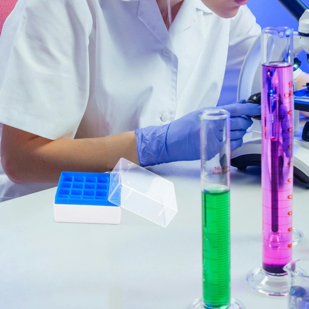 ADDHAT 4Ud Caja Para De Congelación Con 20 Compartimentos Plástico PP Resistente Para Laboratorio