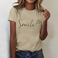 thumbnail image 2 of Womens Tops Fashion Short Sleeve Print Soft Couple Shirts,Khaki,M, 2 of 4