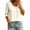 Beige, variant on QASIEATN Trendy Essentials Clothing for Women: Graceful Versatile Color V Neck 3/4 Sleeve Loose T Shirt Top Fall Fashion Outfits for Women