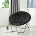 thumbnail image 4 of Urban Shop Mongolian Faux Fur Oversized Moon Chair, Black, 4 of 4