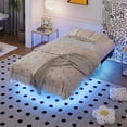 thumbnail image 5 of Amolife Heavy Duty Twin Size Floating Bed Frame with Smart LED Lights and Charging Station, Black, 5 of 13