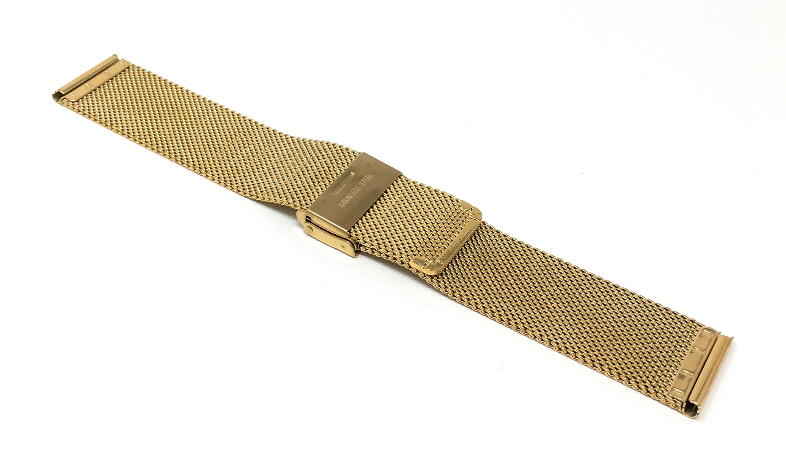 Bandini 22mm Gold Tone Stainless Steel Mesh Watch Band for Men Fine