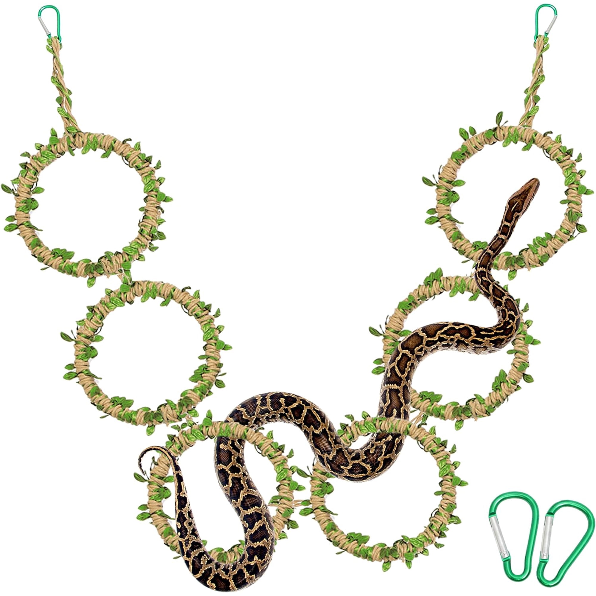 VNEKVA Reptile Climbing Rings，Flexible Terrarium Habitat Decor Enrichment Accessories for Small Medium Snakes, Lizards, Geckos and Pet Birds