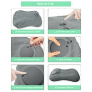 AGCAN Camping Pillow Inflatable Travel Pillows for Adults, Ergonomic Neck & Lumbar Support Camp Pillow for Sleeping