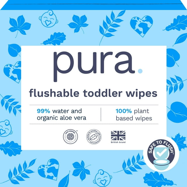 Toallitas desechables para niños pequeños Pura 600, 100% libres de plástico