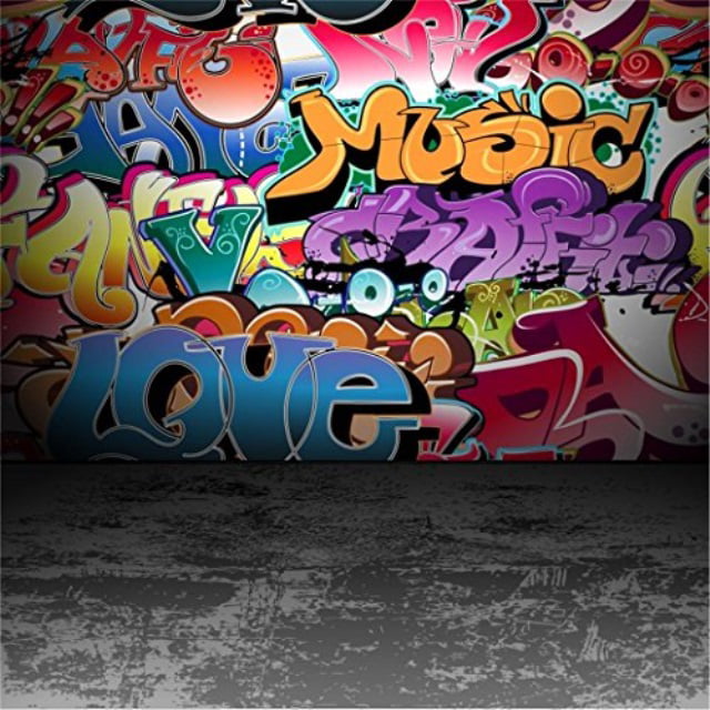 aofoto 10x10ft graffiti wall photography background grunge