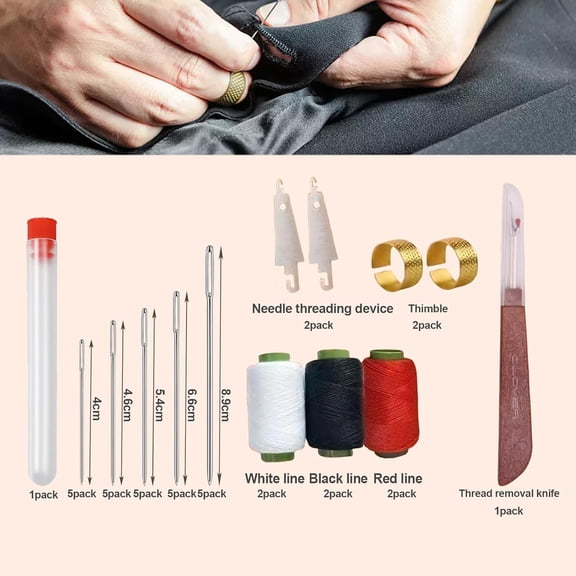 Niuxa 37 Piece Sewing Tool Set, 37 Piece Sewing Kit Stainless Steel Needles, Portable DIY Hand Made Craft Set, Multi-Purpose Needle and Thread Kits