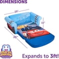 thumbnail image 3 of Marshmallow Furniture 2 Pk Kids 2-in-1 Flip Open Foam Couch Sofa Bed, Cars, 3 of 9