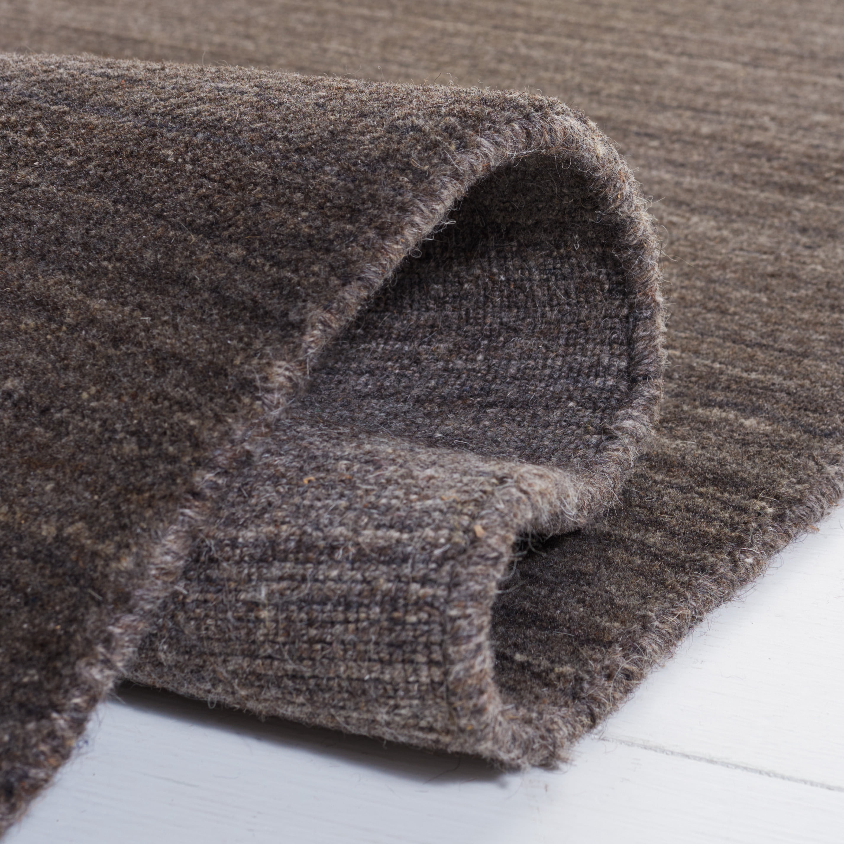 SAFAVIEH Himalaya Vince Overdyed Striped Wool Area Rug, Charcoal, 9' x 12'