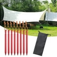 thumbnail image 6 of SunniMix 8 Pieces Tent Stakes Metal Ground Stakes Heavy Duty Unbreakable Tarp Pegs Awning Red, 6 of 8