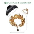 thumbnail image 3 of (4 pack) Scunci Wicked Claw Hair Clips and Scrunchie Set, Gold & Black, 3-Pieces, 3 of 7