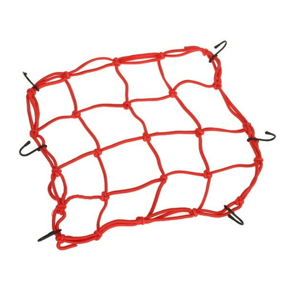 koolsoo Red Bungee Cargo Net 6 Hooks Luggage Package Cargo Net Load