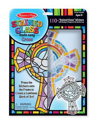 Melissa & Doug Stain easy Santa Clause Stained Glass sticker stocking stuffers 