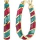 thumbnail image 1 of Pendientes DE aro ZHAOCHENG con esmalte dorado adorno NAVIDEÑO, 1 of 5