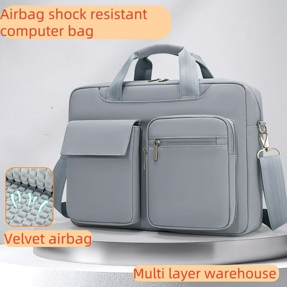15 16 inch Laptop Shoulder Bag with 2 Raised&Handle&Belt, Messenger Bag for MacBook&Notebook, Computer Bag for Travel/Business/School/Men/Women Briefcase Case,