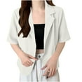 thumbnail image 1 of EGNMCR Blazer Ladies Solid Color Lapel Button Down Light Casual Suit Top Jacket Polyester top for women, 1 of 1