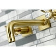 thumbnail image 4 of Kingston Brass KS6127BEX Essex Double-Handle Wall Mount Bathroom Faucet, Brushed Brass, 4 of 8