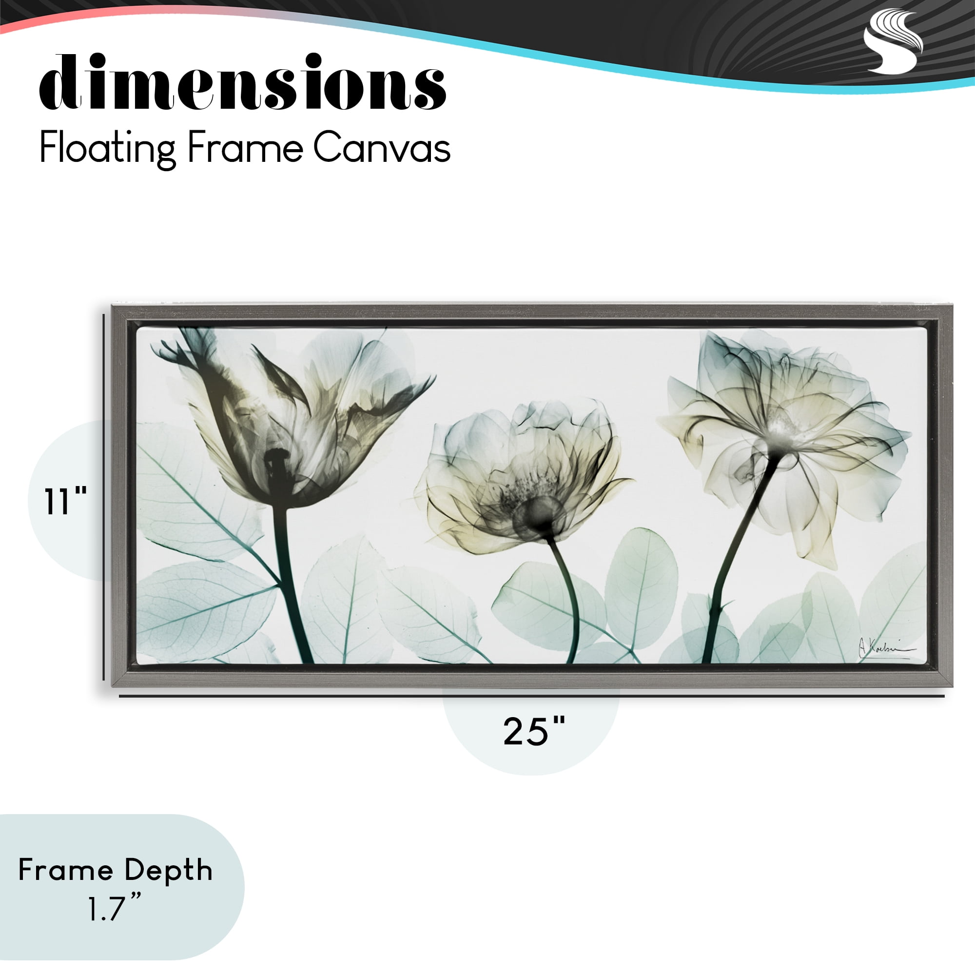 Stupell Industries Jewel of Passion Flowers Gray Framed Floater Canvas Wall Art, design by Albert Koetsier
