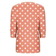 thumbnail image 6 of Sevevn Women's Round Neck Button 3/4 Quarter Sleeve Top Spring Tops for Women Orange Spot(Huge) XXL, 6 of 7