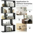 thumbnail image 5 of Canddidliike 5-Tier Bookshelf with Anti-Toppling Device for Living Room Home Office-Black, Tall Bookshelf, Book Shelves for Living Room, Home Office, Bedroom, Balcony, 5 of 7