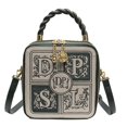 thumbnail image 3 of Bolso bandolera portátil con diseño de letras retro bordadas para mujer, 3 of 6
