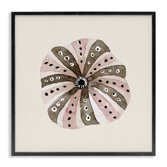 Stupell Industries Rustic Lodge Taupe Striped Sea Urchin Black Framed Giclee Art, 12 x 12, by Lanie Loreth