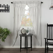 VHC Brands Annie Buffalo Grey Check Prairie Panel Pair, 84x36x19