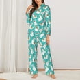 thumbnail image 2 of Fotbe Cartoon Llamas Pattern Long Sleeve Pajama Set for Women,Sleepwear Set,2-piece Loungewear Set,Soft PJs Comfy Nightwear with Pockets -Medium, 2 of 7