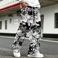 thumbnail image 6 of GrmtClth Mens Pants Loose Fit Camo Casual Bottoms Elastic Drawstring Waist Multi Patch Pocket Outdoor Daily Pants 3XL, 6 of 7
