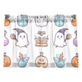 thumbnail image 7 of Yayeee Kitchen Curtains Tier Pair Light Filtering 27"x36" Rod Pocket Short Cafe Window Panel, White Halloween Ghost, 7 of 7