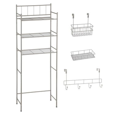 Mainstays 4-Piece Over-the-Toilet Bathroom Storage Set, Satin Nickel