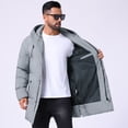 thumbnail image 7 of DARING DIVA Men's Mid-Length Outerwear Zipper Quilted Hooded Padded Coat M Gray, 7 of 7