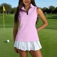 thumbnail image 3 of Womens Sleeveless Golf Shirts Zip Up Collared Athletic Tank Top Performance Breathable Quick Dry Summer Sport Polo Shirts for Women Casual Outdoor Purple M, 3 of 7