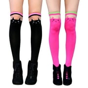 Anime Cat Knee High Socks, Cute Kawaii Clothing Kpop Gift for Women Girls, Cartoon Thigh High Stocking