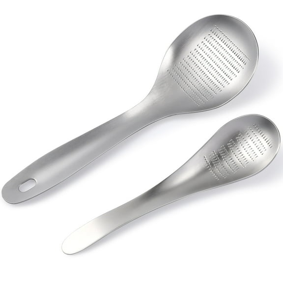 LEORX garlic grinder spoon Ginger Spoon Silver 2 Pcs