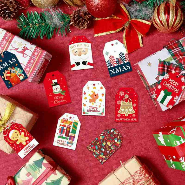Christmas Tags Creative Decorative Hang Tags Cartoon with String Attached  Gift Tags for Present Holiday Package Party Xmas - AliExpress