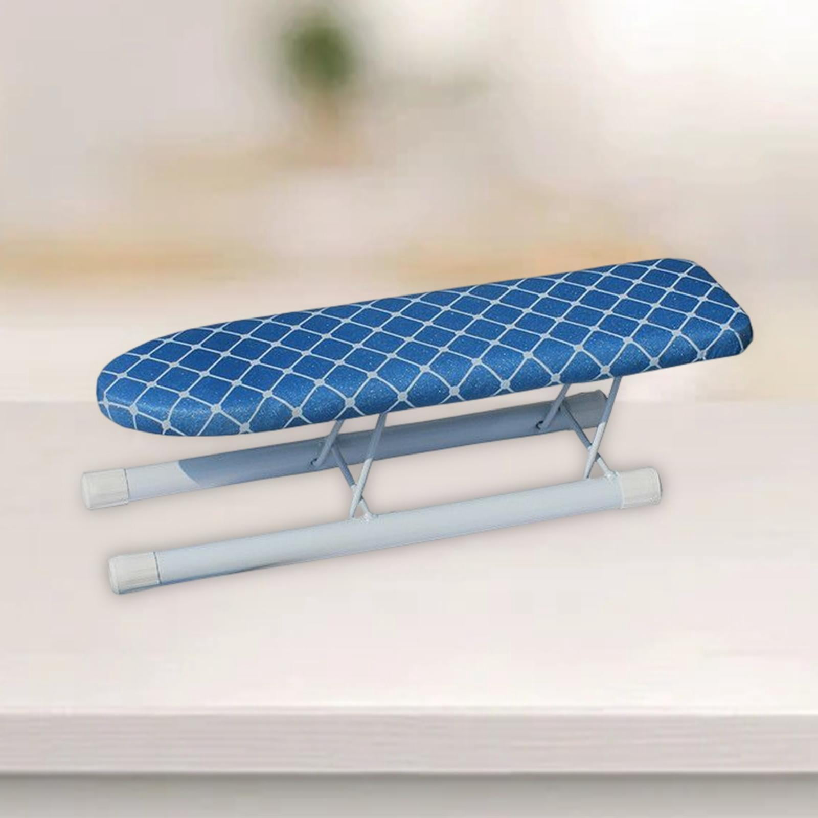 Portable Tabletop Ironing with Folding Legs Ironing Accessories High Temperature Resistant Thickened for Laundry Rooms Blue