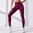 thumbnail image 6 of UngA High Waisted Leggings for Women Full Length Soft Tummy Control High Waisted Yoga Pants for Athletic Workout Womens Legging Wine,S, 6 of 7