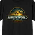 thumbnail image 2 of Jurassic World Rebirth Dinosaur Logo Adult Black Crew Neck Short Sleeve T-shirt-5XL, 2 of 5
